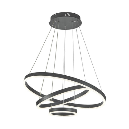 Modern 3 Ring Aluminum Round Hanging LED Pendant Light