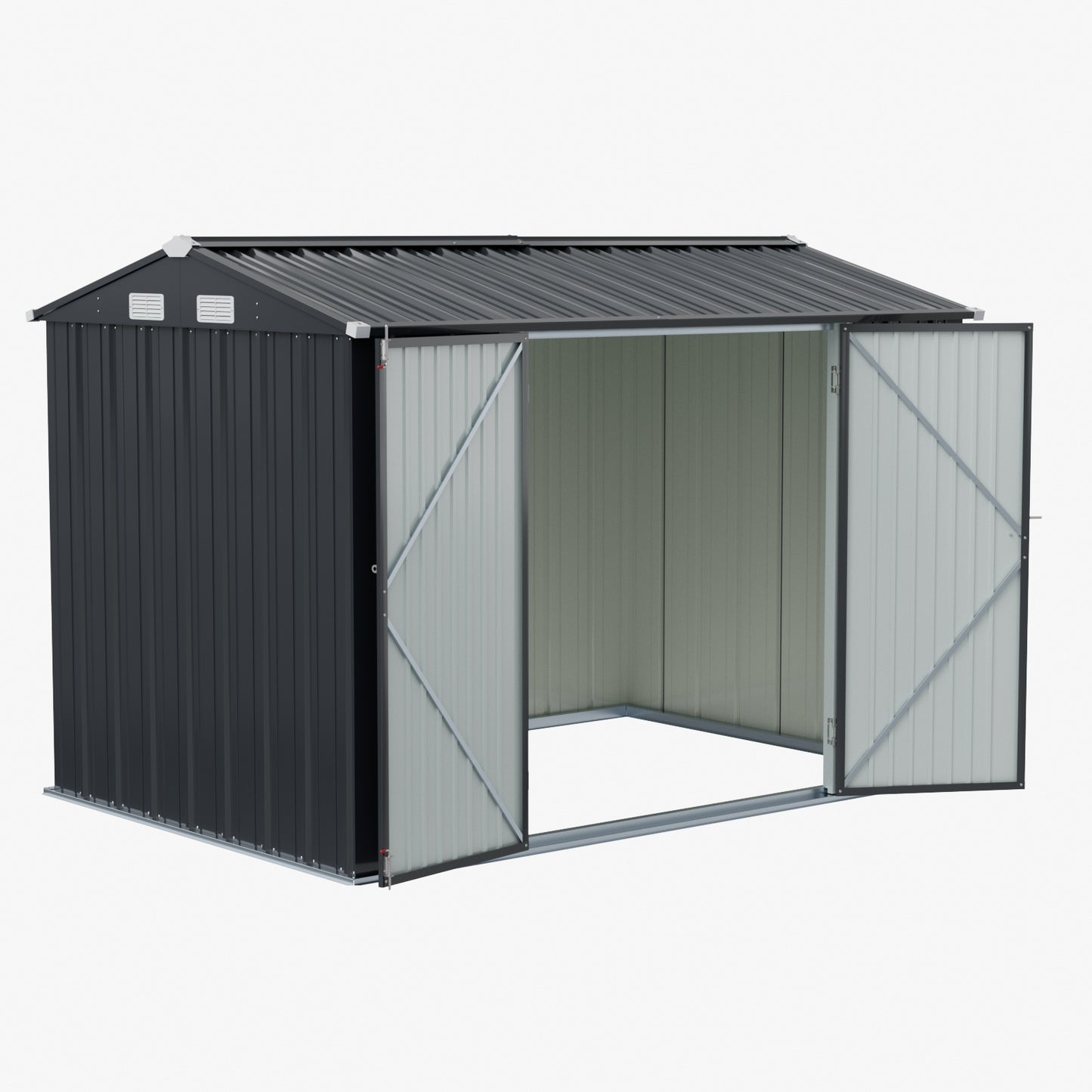 10x7 FT Large Metal Garden Tool Storage Shed