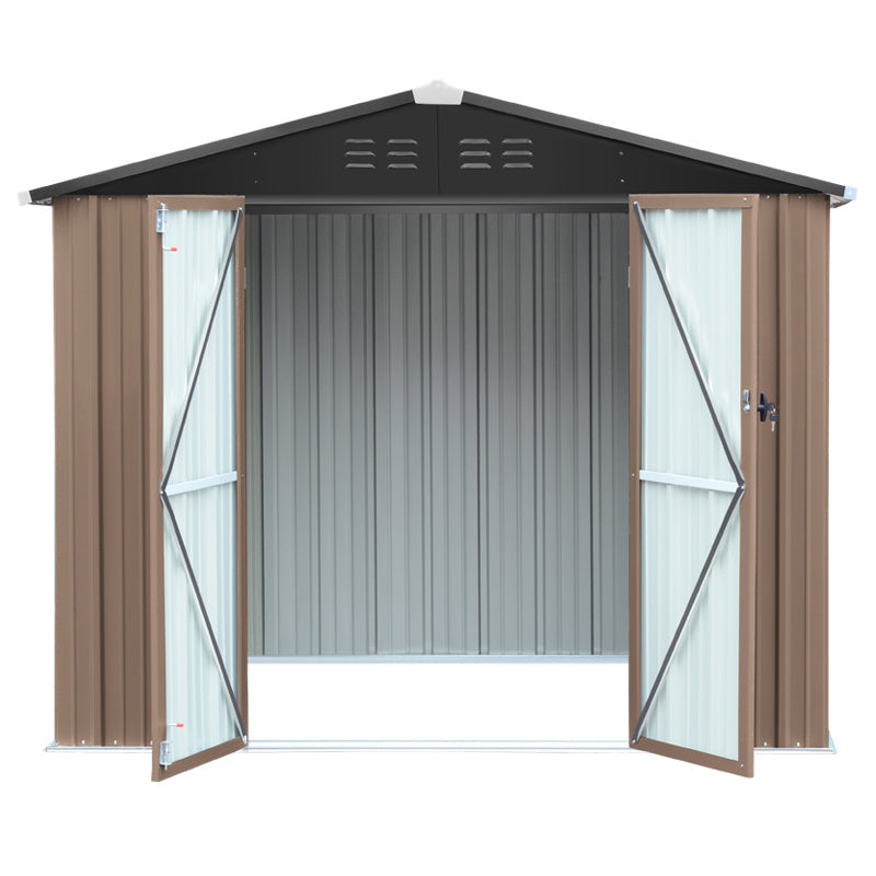 Steel Garden Tool Storage Shed with Gabled Roof Top