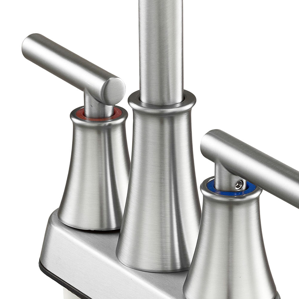 Double Handle Bathroom Sink Faucet with Drainer