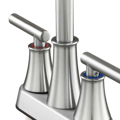 Double Handle Bathroom Sink Faucet with Drainer