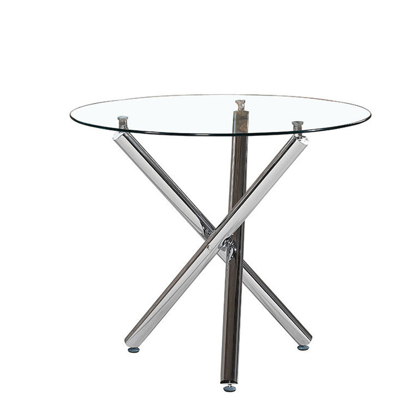 Tempered Glass Crossover Round Dining Table