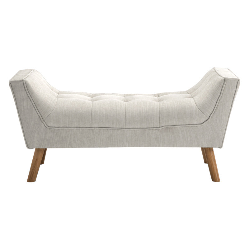 Soft Chenille Upholstered Bench with Wooden Legs