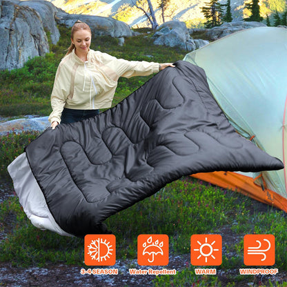Large Double Sleeping Bag with Two Pillows