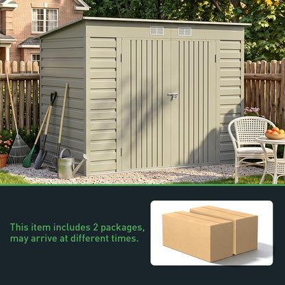 8x4FT Outdoor Metal Storage Shed
