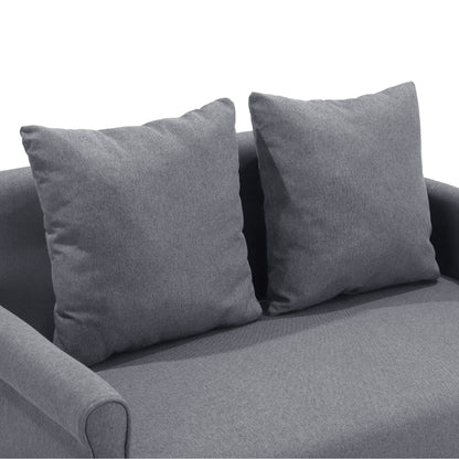 Contemporary Upholstered Love Seat with Rolled Arms