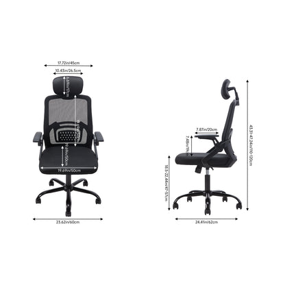 Ergonomic Mesh Office Chair with Adjustable Headrest & 15° Tilt Recline