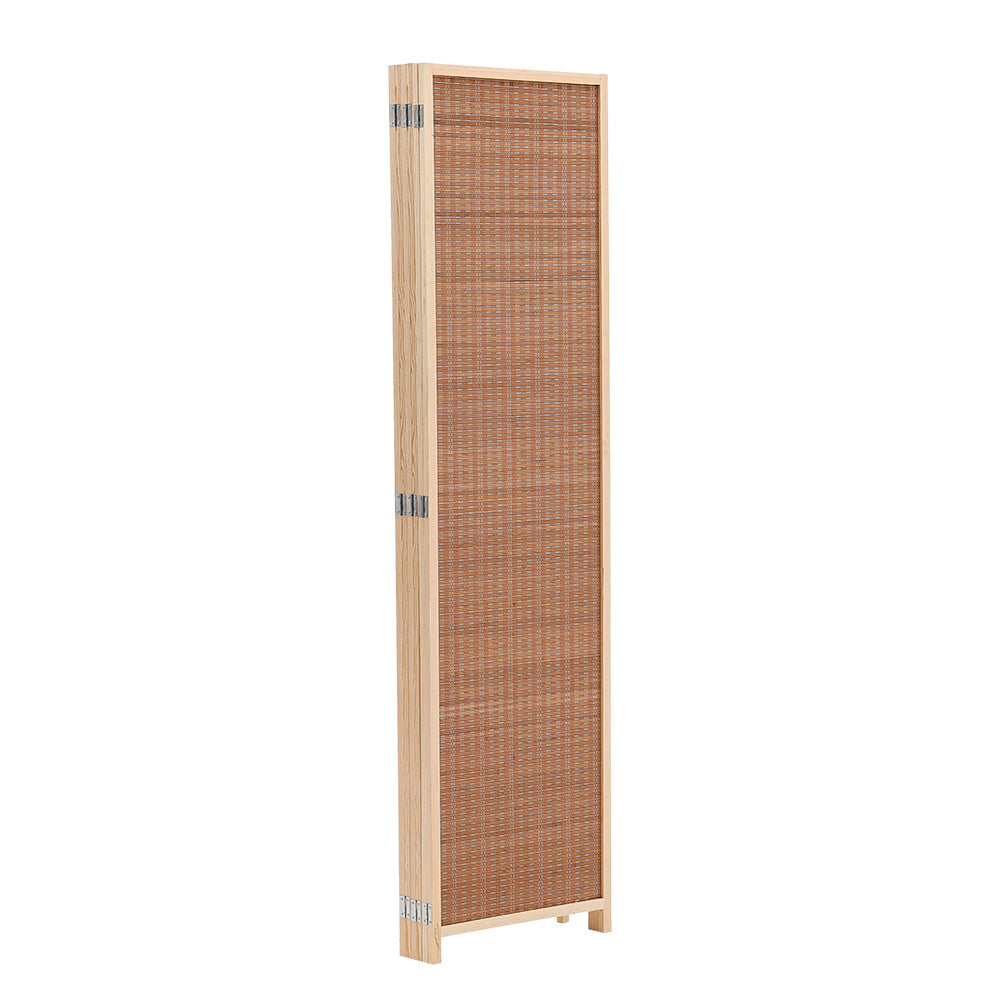 Brown Bamboo Woven 6-Panel Folding Room Divider