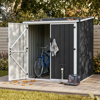 Outdoor Metal Storage Shed For 3 Bicycles
