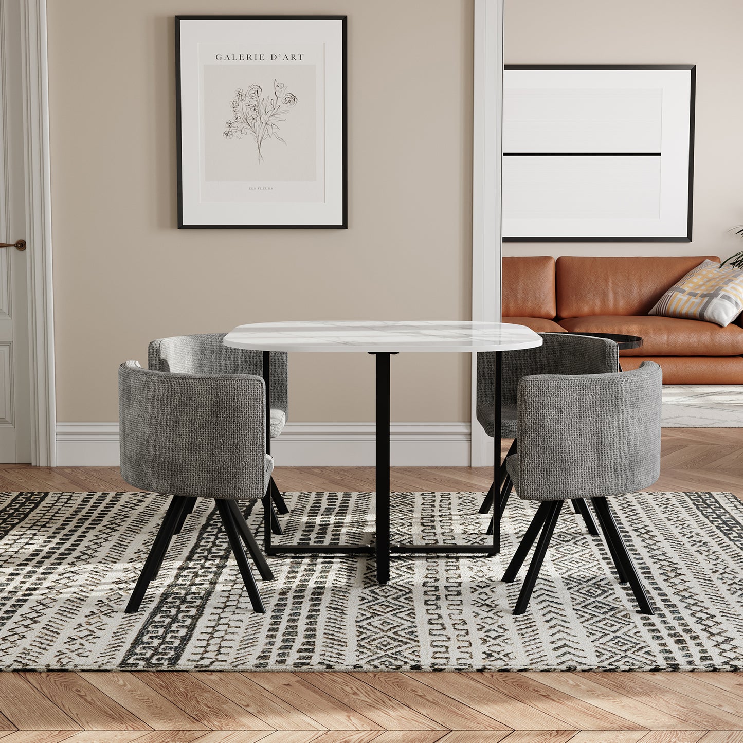 Dining Table Set with 4 Chairs
