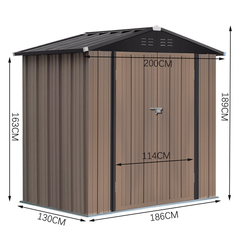 Steel Garden Tool Storage Shed with Gabled Roof Top