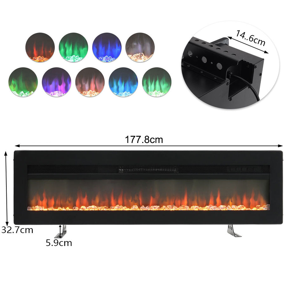 40/50/60/70 Inch Electric Fireplace with 9 Flame Colour and Remote Control