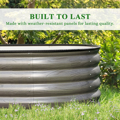 Outdoor Galvanized Steel Raised Garden Bed with Trellis