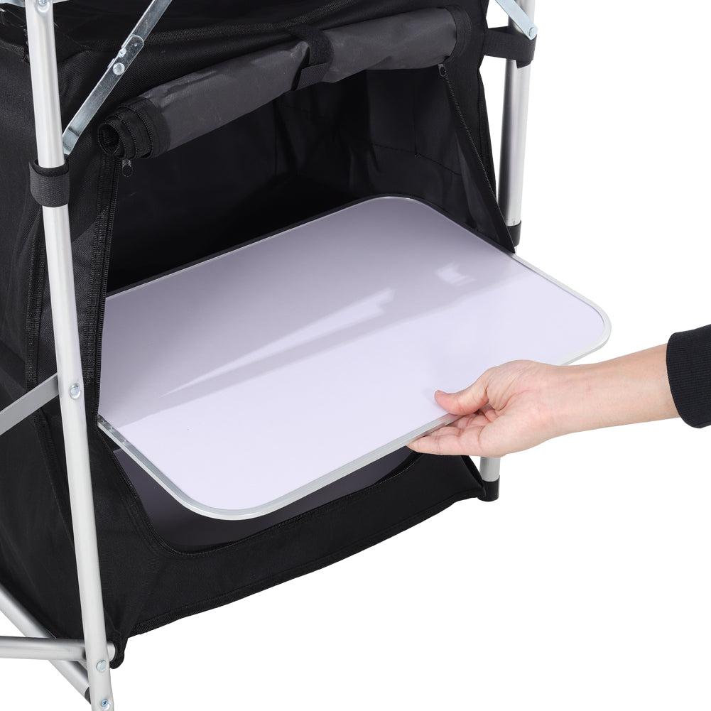 Portable Outdoor Camping Kitchen Table with Folding Design