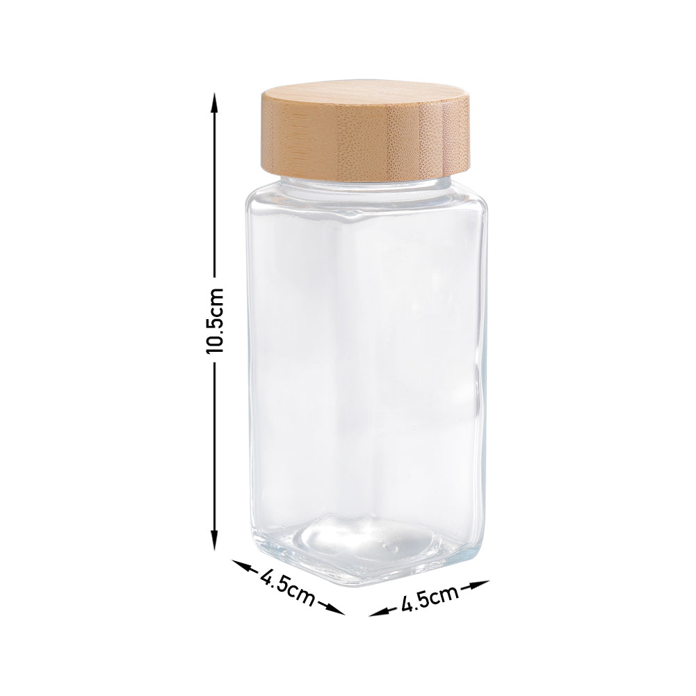 12Pcs / 24Pcs Glass Spice Jars with Bamboo Lids