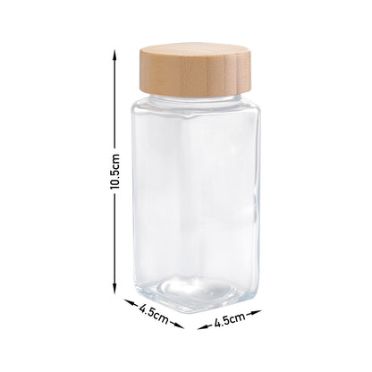 12Pcs / 24Pcs Glass Spice Jars with Bamboo Lids