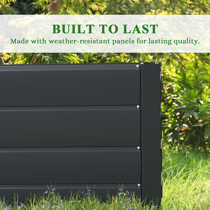 Outdoor Metal L-Shaped Raised Garden Bed