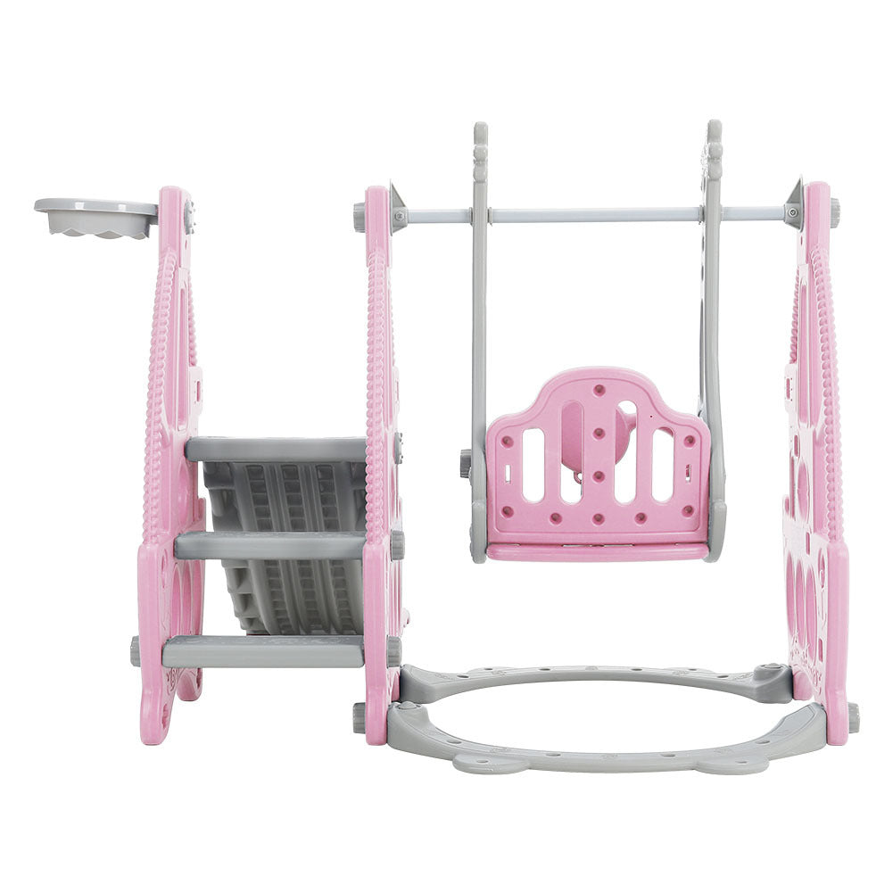 Blue/Pink 3 in 1 Kids Swing and Slide Set Toddler Climber Playset