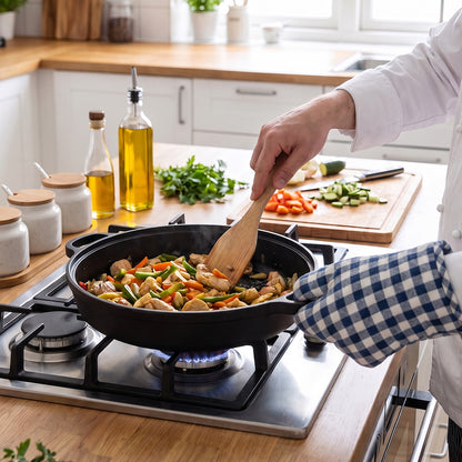 Pre-Seasoned Cast Iron Skillet with Dual Handles