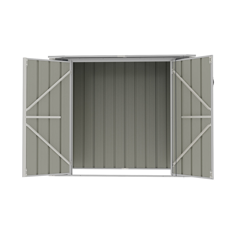 5x3ft Grey Metal Bin Storage Shed Pent Roof Lockable