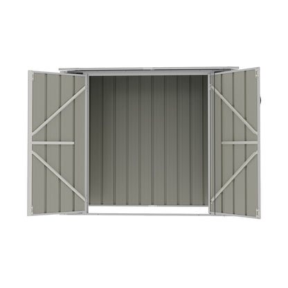 5x3ft Grey Metal Bin Storage Shed Pent Roof Lockable