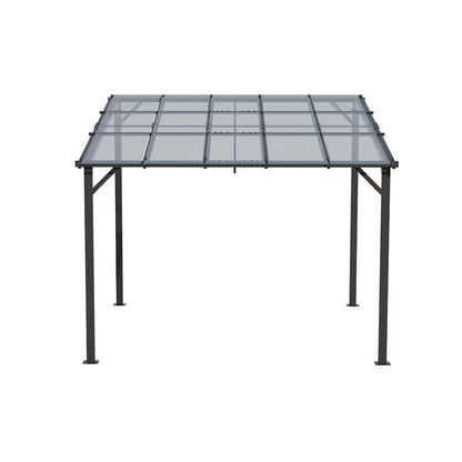 3 x 3M Wall Mounted Canopy Gazebo Polycarbonate Roof Patio Shelter