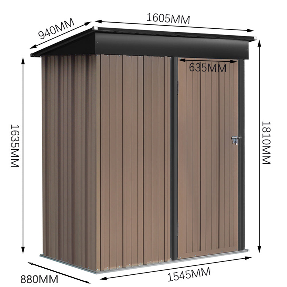 Steel Garden Tool Storage Shed with Gabled Roof Top