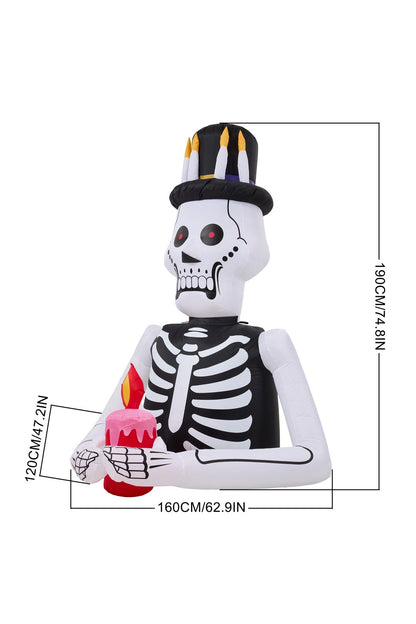6.2FT Halloween Inflatable Gentleman Skeleton Decoration with Built-in Lights
