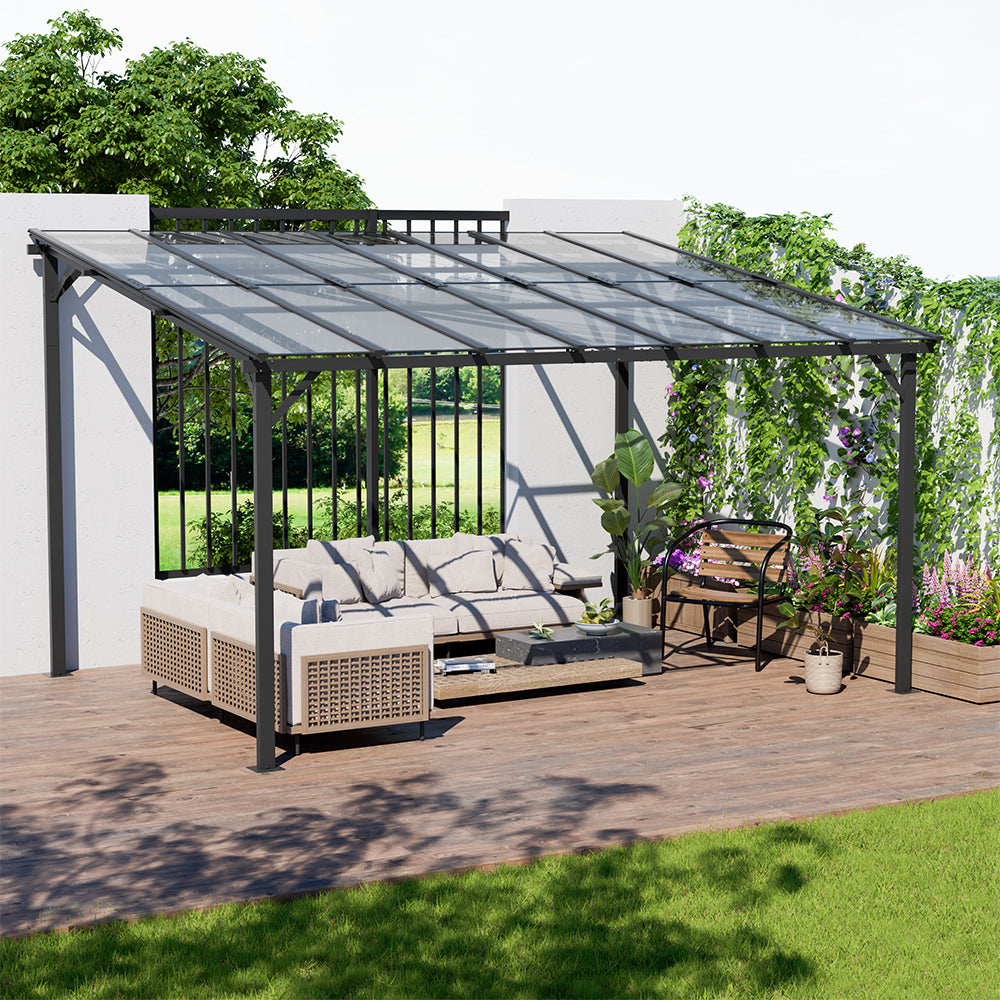 3X4.2M Wall-Mounted Patio Canopy