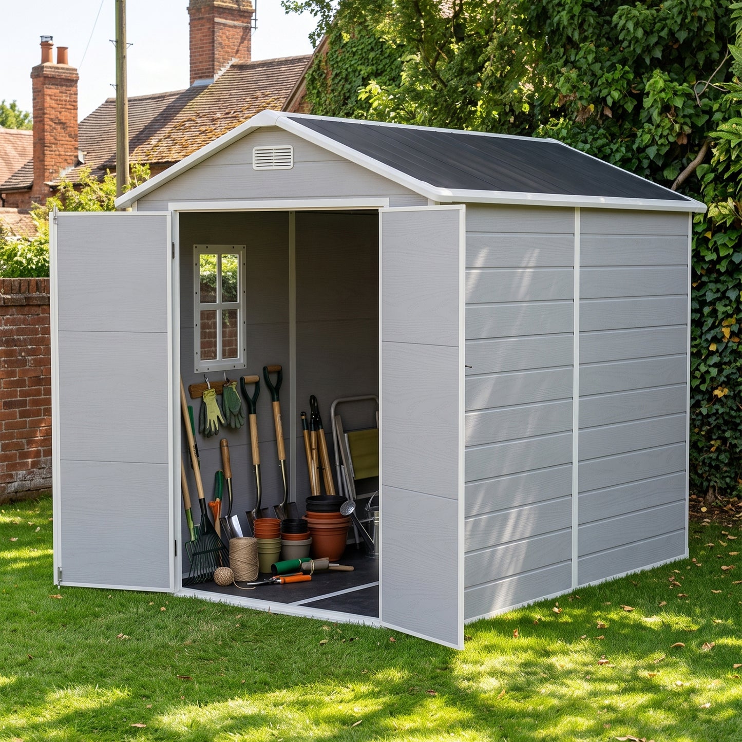 6x8 FT Outdoor Garden Plastic Storage Shed