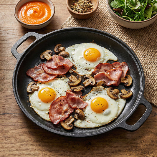 Pre-Seasoned Round Dual-Handle Cast Iron Grill Pan