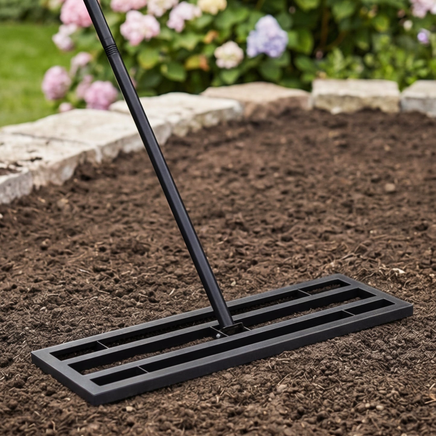 Garden Lawn Levelling Rake with Serrated Design