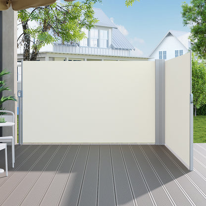 White Retractable Double Side Awning