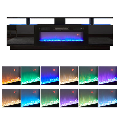 Recessed Electric Fireplace TV Stand with Remote Control