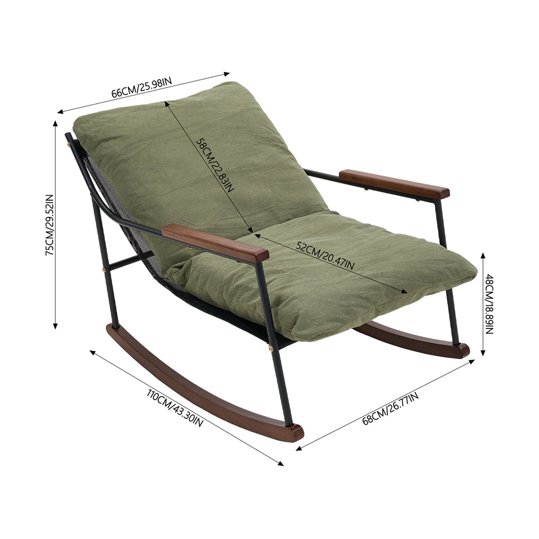 Green Rocking Chair with Cushion