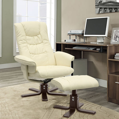 Upholstered Swivel Recliner Chair with Ottoman