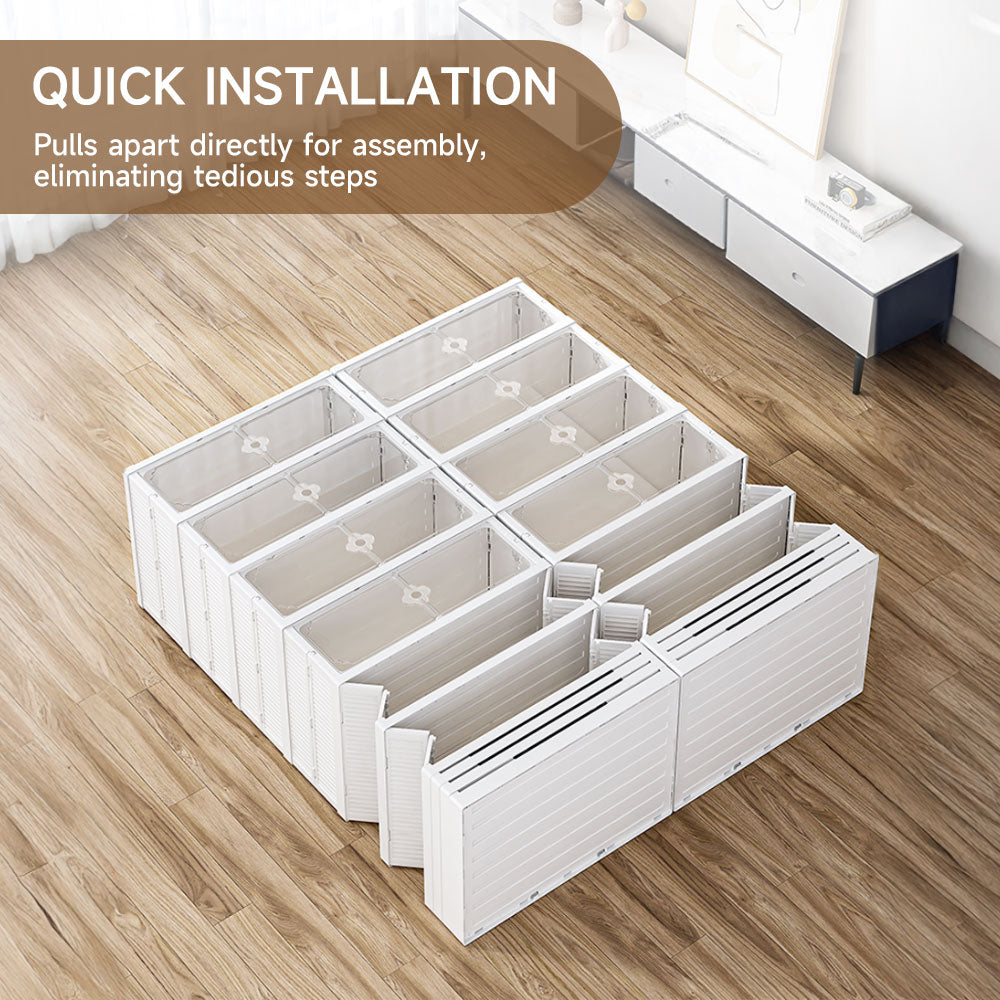 4-Tier Foldable Storage Cabinet Shoes Organizer with Doors