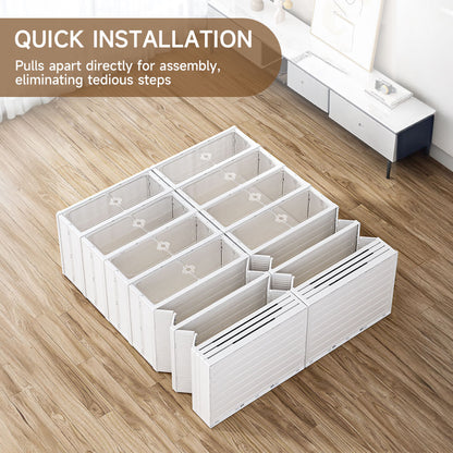 4-Tier Foldable Storage Cabinet Shoes Organizer with Doors