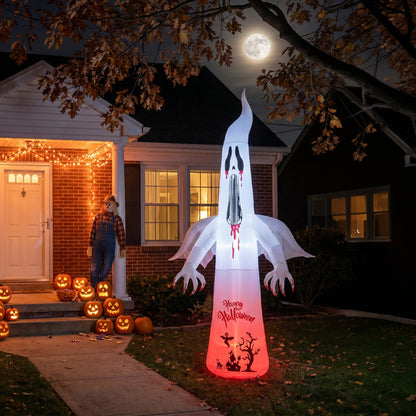 10.2FT Halloween Inflatable Scream Ghost Decoration with Built-in Lights