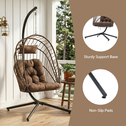 Swing Hanging Egg Chair with Cushion and Headrest