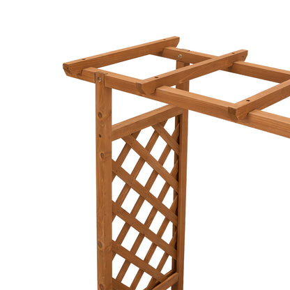 Raised Garden Bed with Side Trellis and Hanging Roof