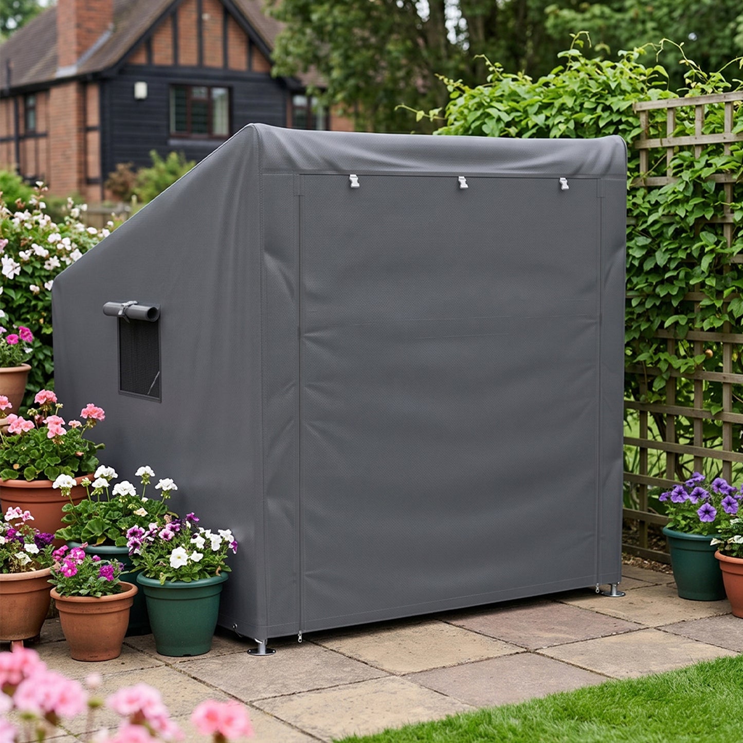 Large Outdoor Bicycle Storage Shed with Waterproof PE Fabric