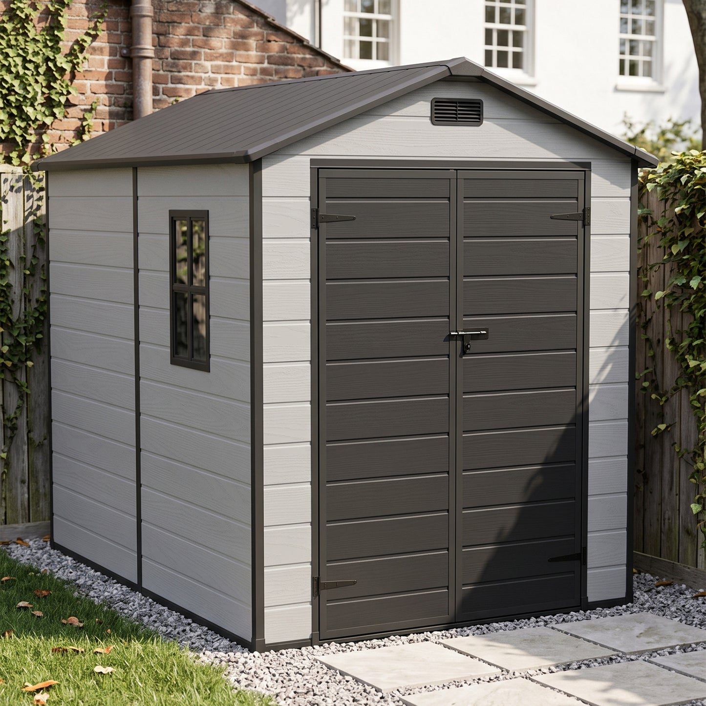 6x8 FT Plastic Outdoor Garden Storage Shed