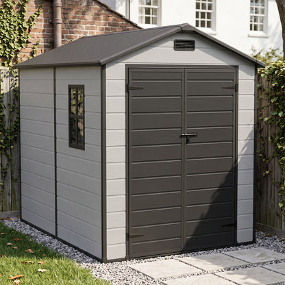 6x8 FT Plastic Outdoor Garden Storage Shed