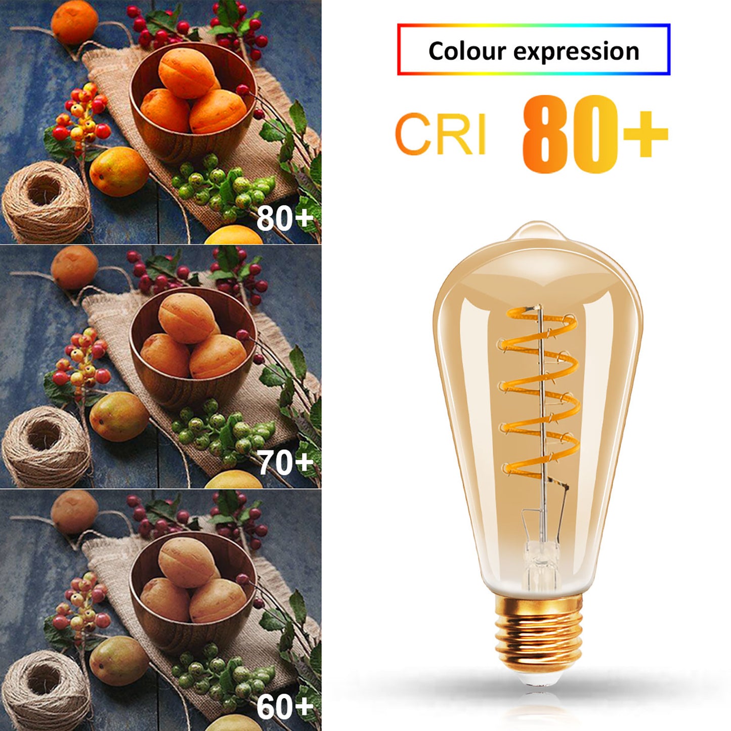 1 Piece E27 Vintage Edison LED Filament Light Bulbs - 4W/2200K Warm White