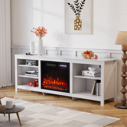 177.8cm TV Stand with 23-Inch Electric Fireplace