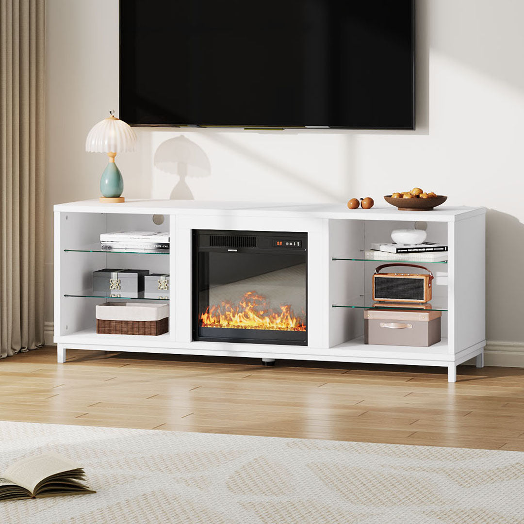 Freestanding TV Stand Entertainment Center with 18 Fireplace