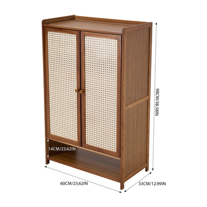 Bamboo Shoe Storage Cabinet with Doors