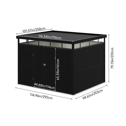 8.5 x 9.7ft Metal Garden Shed with Double Door