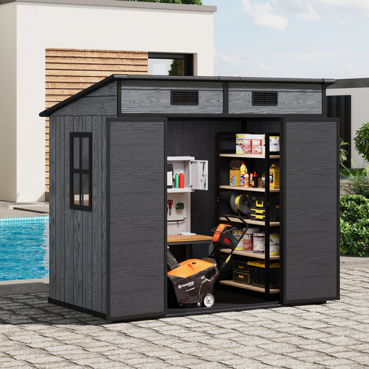 6x4FT Outdoor Plastic Garden Storage Shed